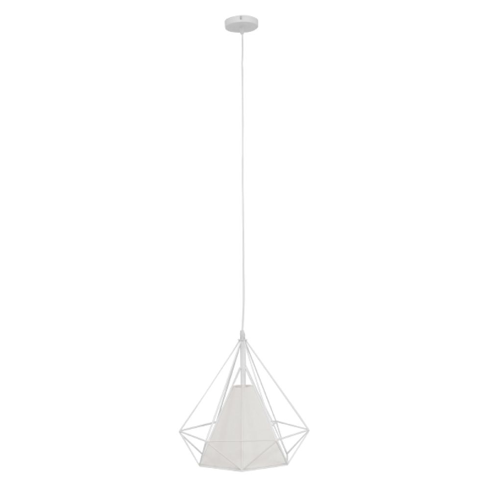 GLOBOSTAR® KAIRI 01619 Μοντέρνο Κρεμαστό Φωτιστικό Οροφής με Ντουί 1 x E27 AC 220-240V IP20 - Λευκό - Μ38 x Π38 x Υ39cm