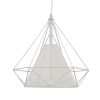 GLOBOSTAR® KAIRI 01619 Μοντέρνο Κρεμαστό Φωτιστικό Οροφής με Ντουί 1 x E27 AC 220-240V IP20 - Λευκό - Μ38 x Π38 x Υ39cm