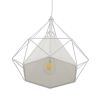 GLOBOSTAR® KAIRI 01619 Μοντέρνο Κρεμαστό Φωτιστικό Οροφής με Ντουί 1 x E27 AC 220-240V IP20 - Λευκό - Μ38 x Π38 x Υ39cm