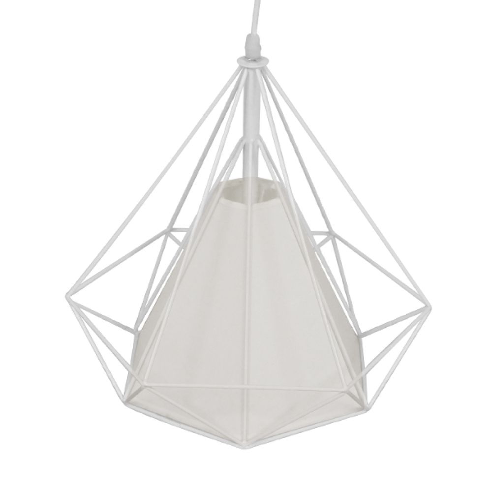 GLOBOSTAR® KAIRI 01619 Μοντέρνο Κρεμαστό Φωτιστικό Οροφής με Ντουί 1 x E27 AC 220-240V IP20 - Λευκό - Μ38 x Π38 x Υ39cm