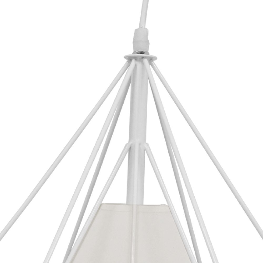 GLOBOSTAR® KAIRI 01619 Μοντέρνο Κρεμαστό Φωτιστικό Οροφής με Ντουί 1 x E27 AC 220-240V IP20 - Λευκό - Μ38 x Π38 x Υ39cm