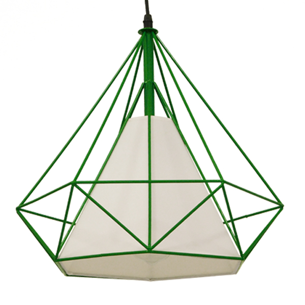 GLOBOSTAR® KAIRI 01622 Μοντέρνο Κρεμαστό Φωτιστικό Οροφής με Ντουί 1 x E27 AC 220-240V IP20 - Πράσινο & Λευκό - Μ38 x Π38 x Y38cm