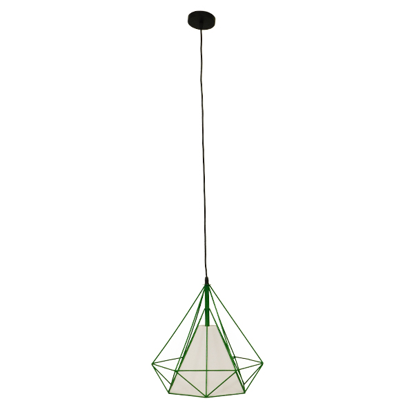 GLOBOSTAR® KAIRI 01622 Μοντέρνο Κρεμαστό Φωτιστικό Οροφής με Ντουί 1 x E27 AC 220-240V IP20 - Πράσινο & Λευκό - Μ38 x Π38 x Y38cm
