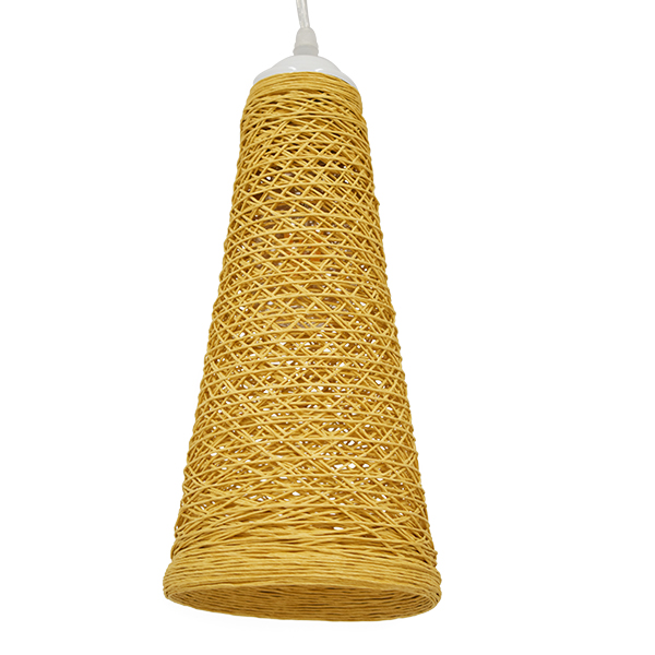 GLOBOSTAR® INCASS 01625 Vintage Κρεμαστό Φωτιστικό Οροφής με Ντουί 1 x E27 AC 220-240V IP20 - Μπεζ - Μ15 x Π15 x Y30.5cm
