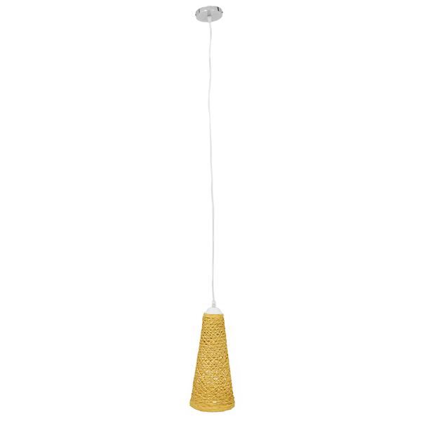 GLOBOSTAR® INCASS 01625 Vintage Κρεμαστό Φωτιστικό Οροφής με Ντουί 1 x E27 AC 220-240V IP20 - Μπεζ - Μ15 x Π15 x Y30.5cm