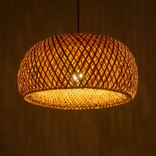 GLOBOSTAR® SAN TROPEZ 01626 Boho Κρεμαστό Φωτιστικό Οροφής με Ντουί 1 x E27 AC 220-240V IP20 - Μπεζ - Μ38 x Π38 x Υ22cm