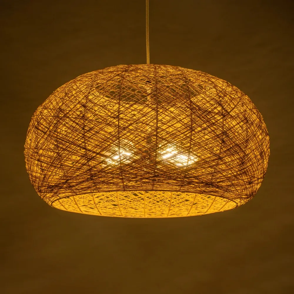 GLOBOSTAR® FIJI INCASS 01628 Vintage Κρεμαστό Φωτιστικό Οροφής με Ντουί 5 x E27 AC 220-240V IP20 - Μπεζ - Μ60 x Π60 x Υ29cm