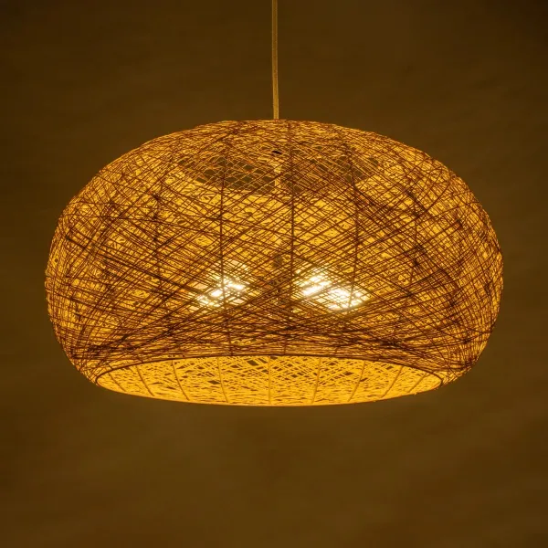 GLOBOSTAR® FIJI INCASS 01628 Vintage Κρεμαστό Φωτιστικό Οροφής με Ντουί 5 x E27 AC 220-240V IP20 - Μπεζ - Μ60 x Π60 x Υ29cm