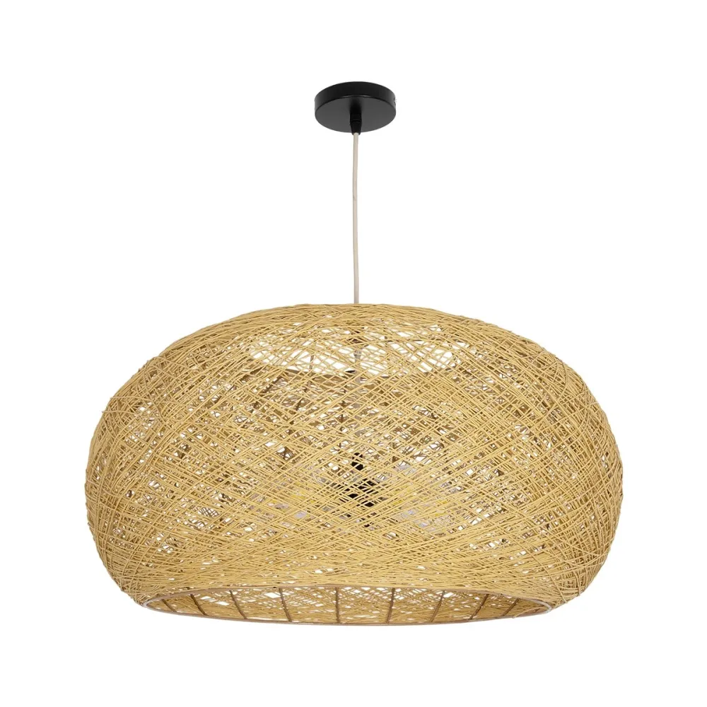 GLOBOSTAR® FIJI INCASS 01628 Vintage Κρεμαστό Φωτιστικό Οροφής με Ντουί 5 x E27 AC 220-240V IP20 - Μπεζ - Μ60 x Π60 x Υ29cm