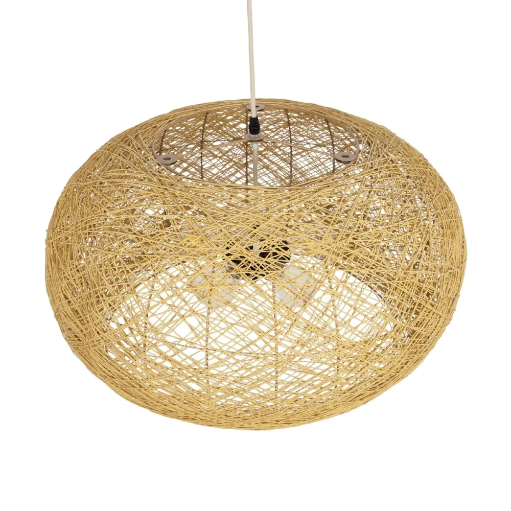 GLOBOSTAR® FIJI INCASS 01628 Vintage Κρεμαστό Φωτιστικό Οροφής με Ντουί 5 x E27 AC 220-240V IP20 - Μπεζ - Μ60 x Π60 x Υ29cm