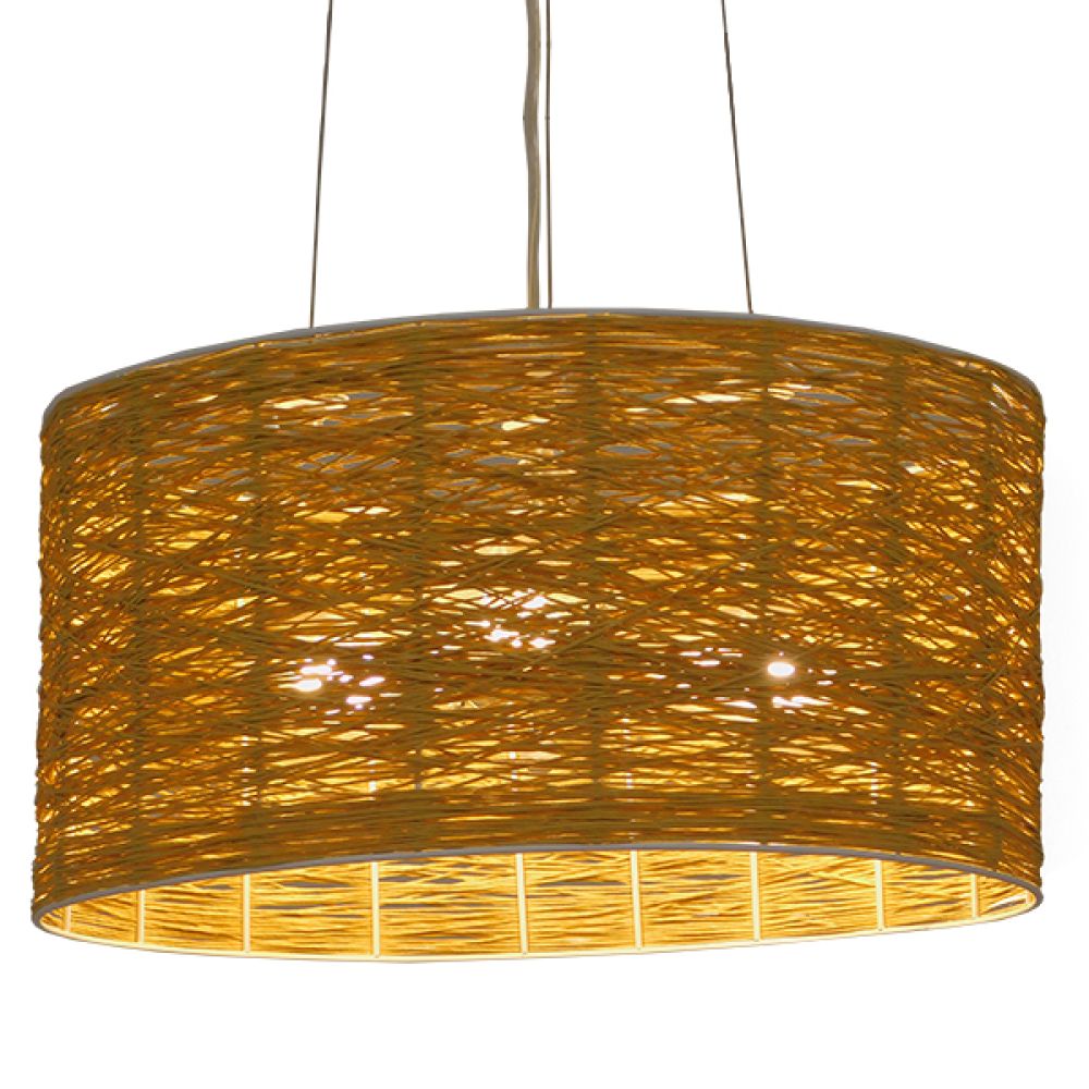 GLOBOSTAR® INCASS 01630 Vintage Κρεμαστό Φωτιστικό Οροφής με Ντουί 3 x E27 AC 220-240V IP20 - Μπεζ - Μ40 x Π40 x Υ22cm