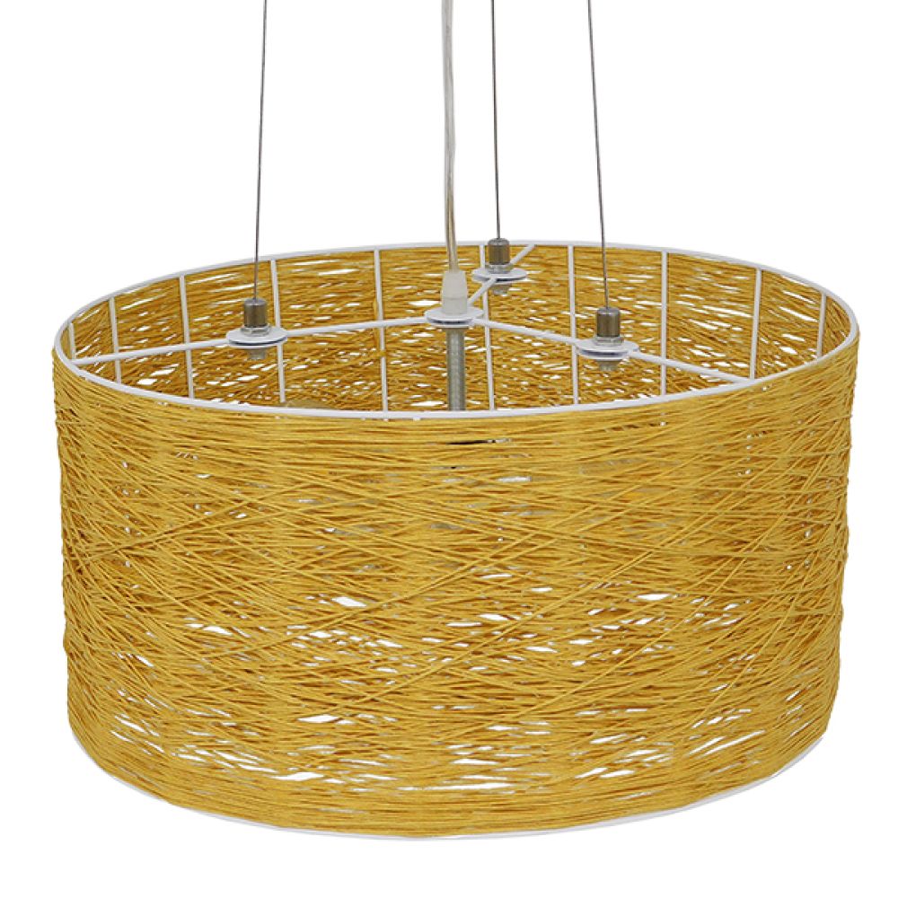 GLOBOSTAR® INCASS 01630 Vintage Κρεμαστό Φωτιστικό Οροφής με Ντουί 3 x E27 AC 220-240V IP20 - Μπεζ - Μ40 x Π40 x Υ22cm