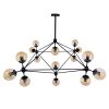 GLOBOSTAR® SENTINEL 01637 Μοντέρνο Φωτιστικό Οροφής με Ντουί 15 x E27 AC 220-240V IP20 - Μαύρο & Μελί - Μ150 x Π150 x Υ115cm