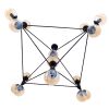 GLOBOSTAR® SENTINEL 01637 Μοντέρνο Φωτιστικό Οροφής με Ντουί 15 x E27 AC 220-240V IP20 - Μαύρο & Μελί - Μ150 x Π150 x Υ115cm