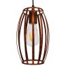 GLOBOSTAR® ZEBRA 01639 Vintage Κρεμαστό Φωτιστικό Οροφής με Ντουί 1 x E27 AC 220-240V IP20 - Χάλκινο - Μ15 x Π15 x Y15cm