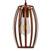 GLOBOSTAR® ZEBRA 01639 Vintage Κρεμαστό Φωτιστικό Οροφής με Ντουί 1 x E27 AC 220-240V IP20 - Χάλκινο - Μ15 x Π15 x Y15cm