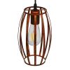 GLOBOSTAR® ZEBRA 01639 Vintage Κρεμαστό Φωτιστικό Οροφής με Ντουί 1 x E27 AC 220-240V IP20 - Χάλκινο - Μ15 x Π15 x Y15cm