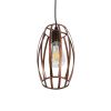 GLOBOSTAR® ZEBRA 01639 Vintage Κρεμαστό Φωτιστικό Οροφής με Ντουί 1 x E27 AC 220-240V IP20 - Χάλκινο - Μ15 x Π15 x Y15cm