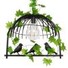 GLOBOSTAR® NEST 01640 Vintage Κρεμαστό Φωτιστικό Οροφής με Ντουί 1 x E27 AC 220-240V IP20 - Μαύρο & Πράσινο - Μ48 x Π38 x Υ40cm