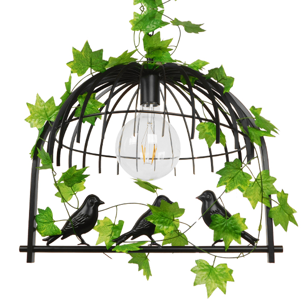 GLOBOSTAR® NEST 01640 Vintage Κρεμαστό Φωτιστικό Οροφής με Ντουί 1 x E27 AC 220-240V IP20 - Μαύρο & Πράσινο - Μ48 x Π38 x Υ40cm