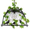 GLOBOSTAR® NEST 01640 Vintage Κρεμαστό Φωτιστικό Οροφής με Ντουί 1 x E27 AC 220-240V IP20 - Μαύρο & Πράσινο - Μ48 x Π38 x Υ40cm