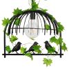 GLOBOSTAR® NEST 01640 Vintage Κρεμαστό Φωτιστικό Οροφής με Ντουί 1 x E27 AC 220-240V IP20 - Μαύρο & Πράσινο - Μ48 x Π38 x Υ40cm