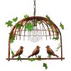 GLOBOSTAR® NEST 01642 Vintage Κρεμαστό Φωτιστικό Οροφής με Ντουί 1 x E27 AC 220-240V IP20 - Χάλκινο & Πράσινο - Μ48 x Π38 x Y40cm