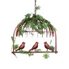 GLOBOSTAR® NEST 01642 Vintage Κρεμαστό Φωτιστικό Οροφής με Ντουί 1 x E27 AC 220-240V IP20 - Χάλκινο & Πράσινο - Μ48 x Π38 x Y40cm