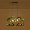 GLOBOSTAR® NEST 01643 Vintage Κρεμαστό Φωτιστικό Οροφής με Ντουί 2 x E27 AC 220-240V IP20 - Μαύρο & Πράσινο - Μ76 x Π36 x Y37cm