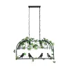 GLOBOSTAR® NEST 01643 Vintage Κρεμαστό Φωτιστικό Οροφής με Ντουί 2 x E27 AC 220-240V IP20 - Μαύρο & Πράσινο - Μ76 x Π36 x Y37cm