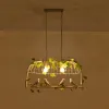 GLOBOSTAR® NEST 01644 Vintage Κρεμαστό Φωτιστικό Οροφής με Ντουί 2 x E27 AC 220-240V IP20 - Λευκό & Πράσινο - Μ73.6 x Π37.5 x Y38cm