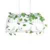 GLOBOSTAR® NEST 01644 Vintage Κρεμαστό Φωτιστικό Οροφής με Ντουί 2 x E27 AC 220-240V IP20 - Λευκό & Πράσινο - Μ73.6 x Π37.5 x Y38cm