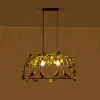 GLOBOSTAR® NEST 01645 Vintage Κρεμαστό Φωτιστικό Οροφής με Ντουί 2 x E27 AC 220-240V IP20 - Χάλκινο & Πράσινο - Μ76 x Π36 x Y37cm