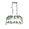 GLOBOSTAR® NEST 01646 Vintage Κρεμαστό Φωτιστικό Οροφής με Ντουί 3 x E27 AC 220-240V IP20 - Μαύρο & Πράσινο - Μ86 x Π38 x Y37cm
