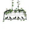 GLOBOSTAR® NEST 01646 Vintage Κρεμαστό Φωτιστικό Οροφής με Ντουί 3 x E27 AC 220-240V IP20 - Μαύρο & Πράσινο - Μ86 x Π38 x Y37cm