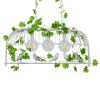 GLOBOSTAR® NEST 01647 Vintage Κρεμαστό Φωτιστικό Οροφής με Ντουί 3 x E27 AC 220-240V IP20 - Λευκό & Πράσινο - Μ86 x Π38 x Y37cm