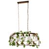 GLOBOSTAR® NEST 01648 Vintage Κρεμαστό Φωτιστικό Οροφής με Ντουί 3 x E27 AC 220-240V IP20 - Χάλκινο & Πράσινο - Μ85.5 x Π37.5 x Y38cm