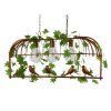 GLOBOSTAR® NEST 01648 Vintage Κρεμαστό Φωτιστικό Οροφής με Ντουί 3 x E27 AC 220-240V IP20 - Χάλκινο & Πράσινο - Μ85.5 x Π37.5 x Y38cm