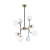 GLOBOSTAR® STARDUST 01649 Vintage Φωτιστικό Οροφής με Ντουί 8 x E27 AC 220-240V IP20 - Μαύρο & Χρυσό - Μ75 x Π75 x Υ100cm
