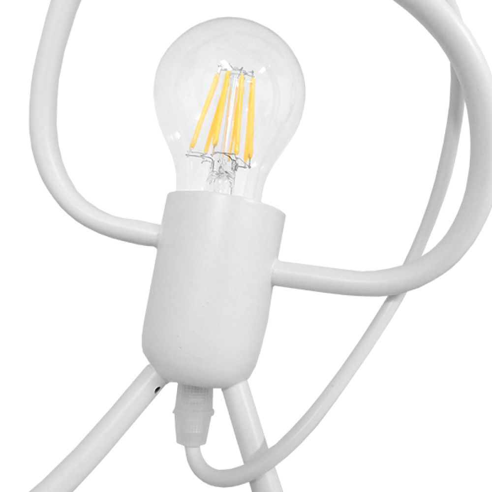 GLOBOSTAR® LITTLE MAN 01651 Μοντέρνο Κρεμαστό Φωτιστικό Οροφής με Ντουί 1 x E27 AC 220-240V IP20 - Λευκό - Μ20 x Π20 x Υ40cm