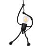 GLOBOSTAR® LITTLE MAN 01652 Μοντέρνο Κρεμαστό Φωτιστικό Οροφής με Ντουί 1 x E27 AC 220-240V IP20 - Μαύρο - Μ20 x Π20 x Υ40cm