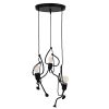 GLOBOSTAR® LITTLE MAN 01655 Μοντέρνο Κρεμαστό Φωτιστικό Οροφής με Ντουί 3 x E27 AC 220-240V IP20 - Μαύρο - Μ45 x Π45 x Υ40cm