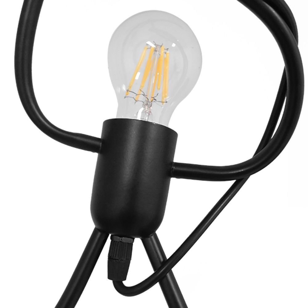GLOBOSTAR® LITTLE MAN 01655 Μοντέρνο Κρεμαστό Φωτιστικό Οροφής με Ντουί 3 x E27 AC 220-240V IP20 - Μαύρο - Μ45 x Π45 x Υ40cm