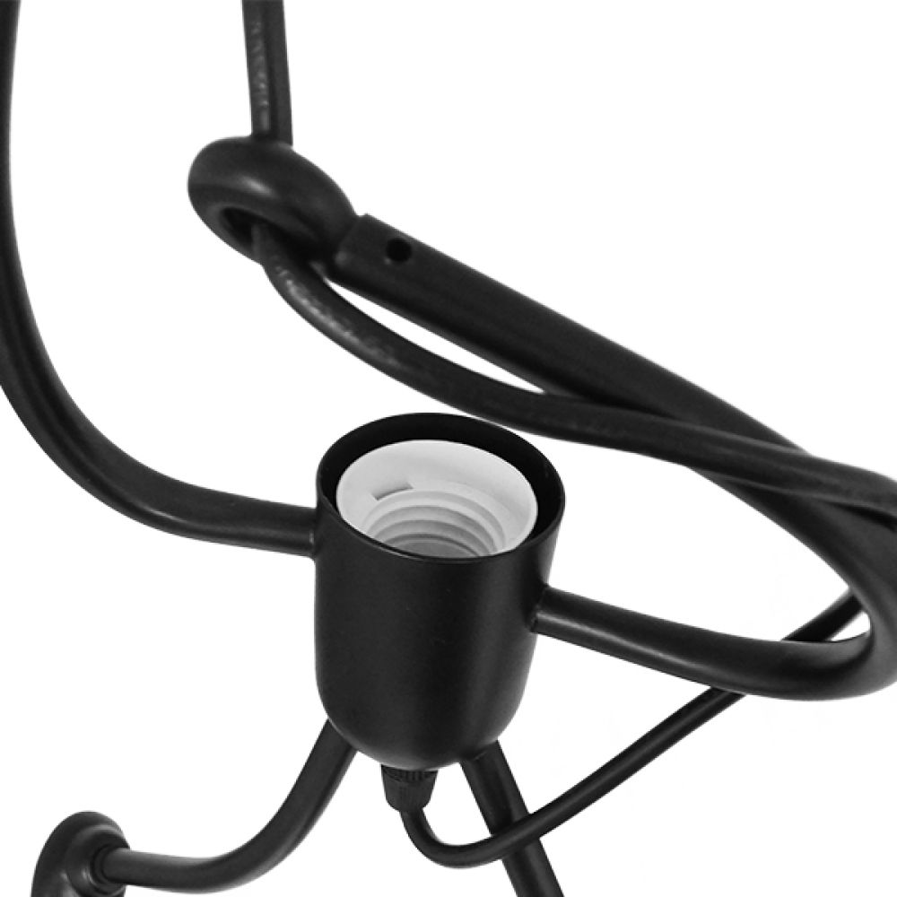 GLOBOSTAR® LITTLE MAN 01655 Μοντέρνο Κρεμαστό Φωτιστικό Οροφής με Ντουί 3 x E27 AC 220-240V IP20 - Μαύρο - Μ45 x Π45 x Υ40cm