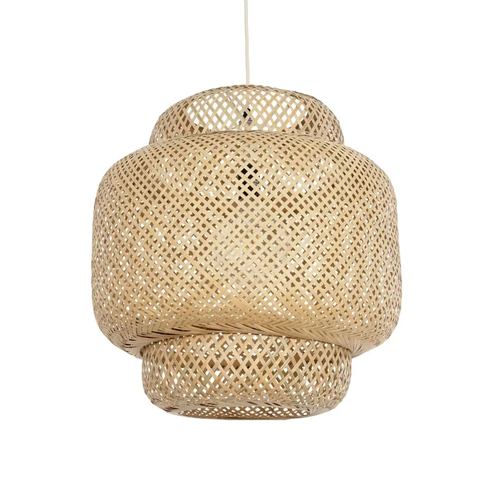 GLOBOSTAR® MALDIVES 01657 Boho Κρεμαστό Φωτιστικό Οροφής με Ντουί 1 x E27 AC 220-240V IP20 - Μπεζ - Μ50 x Π50 x Υ50m