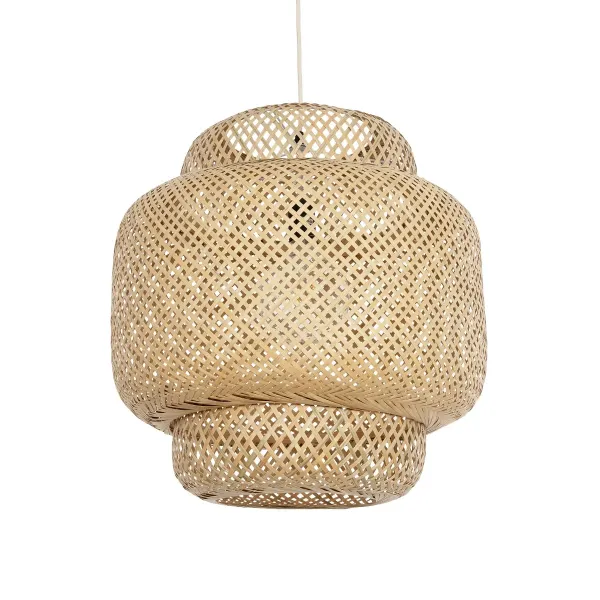 GLOBOSTAR® MALDIVES 01657 Boho Κρεμαστό Φωτιστικό Οροφής με Ντουί 1 x E27 AC 220-240V IP20 - Μπεζ - Μ56 x Π56 x Υ54cm