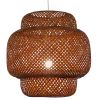 GLOBOSTAR® MALDIVES 01658 Boho Κρεμαστό Φωτιστικό Οροφής με Ντουί 1 x E27 AC 220-240V IP20 - Καφέ - Μ56 x Π56 x Υ54cm