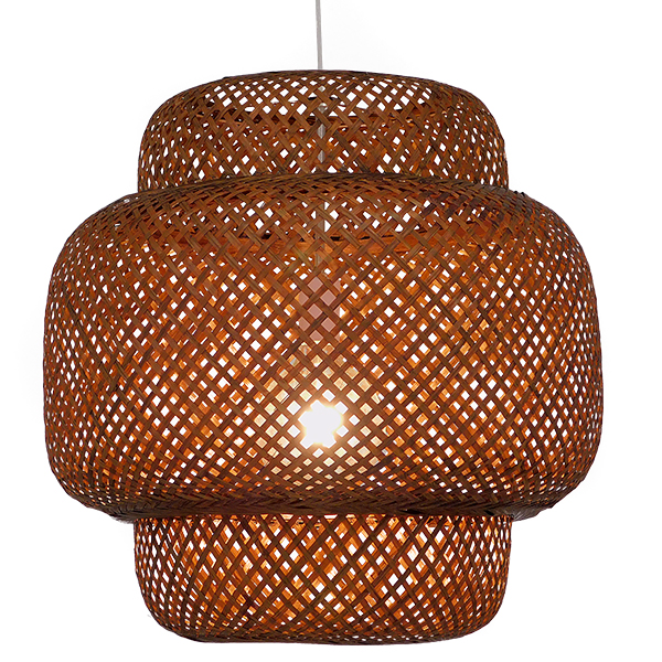 GLOBOSTAR® MALDIVES 01658 Boho Κρεμαστό Φωτιστικό Οροφής με Ντουί 1 x E27 AC 220-240V IP20 - Καφέ - Μ56 x Π56 x Υ54cm