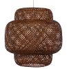 GLOBOSTAR® MALDIVES 01658 Boho Κρεμαστό Φωτιστικό Οροφής με Ντουί 1 x E27 AC 220-240V IP20 - Καφέ - Μ56 x Π56 x Υ54cm