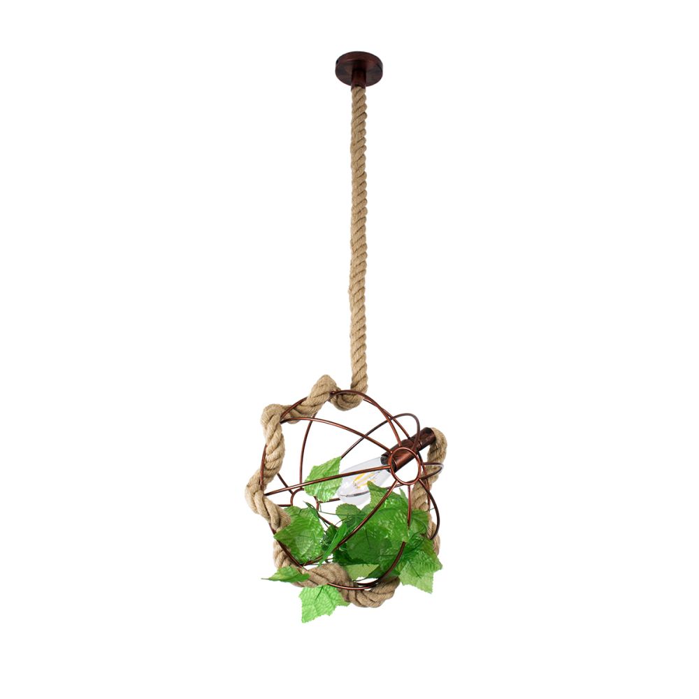GLOBOSTAR® BRADLEY 01660 Vintage Κρεμαστό Φωτιστικό Οροφής με Ντουί 1 x E27 AC 220-240V IP20 - Πολύχρωμο - Μ33 x Π33 x Y33cm